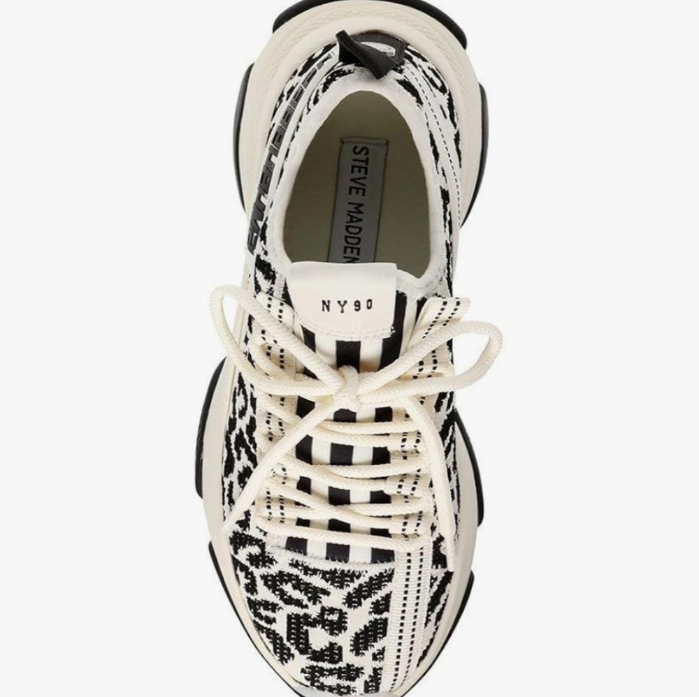 Steve Madden Black and White Women's Sneakers